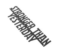 Angoily Letrero Metálico Motivacional Stronger Than Yesterday 40X12 CM para Gimnasio en Casa Decoración de Pared Inspiradora para Fitness y Entrenamiento Físico