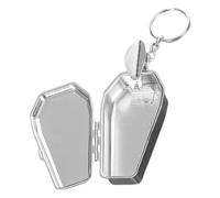 Angoily Llavero Cenicero Metálico Portátil Forma de Ataúd Mini Tamaño Compacto Colgante para Bolso y Mochila Cenicero de Exterior Fácil de Limpiar Accesorio Práctico para Uso al Aire