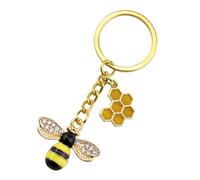 Angoily Llavero de Abeja Colgante de Aleación Amarillo, Pequeño y Ligero, Resistente al Desvanecimiento, Adecuado para Decoración y Obsequio