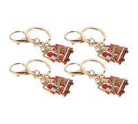 Angoily Llavero de Bombero Extintor Miniatura de Metal 4 Piezas Colgante Decorativo para Llaves de Coche y Mochila Accesorio Temático para Fiestas y Regalos de Bomberos