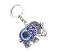 Angoily Llavero de Elefante Turco Azul Ojo Malvado, Colgante Metálico Decorativo para Bolso y Llave, Accesorio Portátil 1 Pieza, Amuleto de Protección y Buena Suerte para Mujer