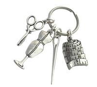 Angoily Llavero Metálico Multifuncional Tijeras y Cinta Métrica Pequeñas para Bolso, Colgante Decorativo Ligero, Accesorio Creativo para Mochila y Teléfono, Adecuado para Uso Diario