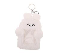 Angoily Llavero Porta Credencial de Felpa con Diseño de Conejito Estuche para Tarjetas Fotográficas 14 X 10 CM Colgante para Tarjetas de Estudiante y K-Pop