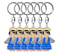 Angoily Llaveros de Ángel Pequeños para Mujer 6 Unidades Azul Colgante Decorativo para Llaves Bolso y Mochila Recuerdo para Fiesta de Bautizo y Obsequio para Invitados