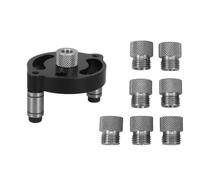 Angoily Localizador de Perforación para Carpintería con Casquillo 2-10 Mm | Aleación de Aluminio Negro, Centrado Automático y Ajuste Preciso, para Muebles, Bricolaje y Reparación