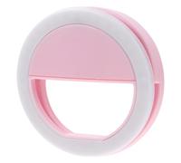 Angoily Luz De Anillo para Teléfono y Tablet Clip, Luz para Portátil y Ajustable, Accesorio Práctico para Videollamadas y Fotos, Compatible Celulares y Laptops, Color Rosa