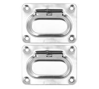 Angoily Manijas de Empotrar de Acero Inoxidable para Barco, Juego de 2 Manijas de Tracción Marina Resistentes, Elevador de Escotilla y Pestillo para Cubierta y Casilleros, Uso Náutico