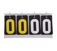 Angoily Marcador de Puntuación Deportivo Portátil Pequeño de Plástico Negro y Amarillo, Volteador Manual de 4 Dígitos para Baloncesto, Tenis de Mesa, Billar y Competiciones Deportivas