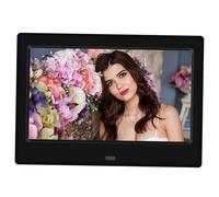 Angoily Marco De Fotos Digital Led De 7 Pulgadas 800x480 para Escritorio y Pared, Reproductor De Fotos Digitales Resistente Compatible con USB y Tarjeta hasta 32gb, Álbum Electrónico Multimedia Negro