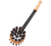 Angoily Martillo Masajeador de Madera Portátil para Espalda y Brazos, Herramienta de Masaje Corporal para Alivio Muscular, Palo para Golpear Cabeza Redonda y Mapa de Acupuntura Incluido,