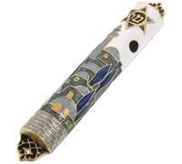 Angoily Mezuzá Escrituras Artesanal de Metal Diseño Retro y Agujeros para Fijar, Decoración Religiosa para Puerta, Símbolo y Santidad del Hogar para Uso en Entradas