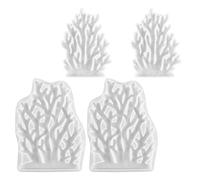Angoily Molde de Silicona para Manualidades de Resina Epoxi y Arcilla Polimérica Set 4 Piezas 2 Grandes y 2 Pequeños Diseño de Arrecife de Coral Flexible y Reutilizable para Joyería y