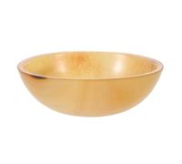 Angoily Moldeador Corporal de Cuerno de Buey Cuenco Amarillo 7,5 Cm, Herramienta de Masaje Gua Sha para Cuerpo y Rostro, Tazón para Mezclar Espuma y Masajeador de Raspado Muscular