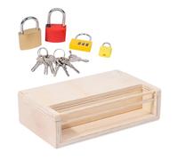 Angoily Montessori de Llaves y Cerraduras Educativo para Juguete Sensorial para Desarrollo Cognitivo y Coordinación Manual Caja Didáctica para Bebés de