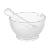 Angoily Mortero y Mano de Vidrio Transparente de 237 Ml Molinillo Manual para Farmacia y Laboratorio Cuenco para Mezclar Especias y Triturar Ajo Herramienta Profesional para Molienda y