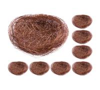 Angoily Nidos de Pájaro Falsos para Jaulas y Manualidades 8 Piezas de Nidos Decorativos de Material Natural Tipo Yute Color Café Ornamento Multiusos para Jardín y Terrarios