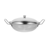 Angoily Olla de Acero Inoxidable Espesada Anti-escaldado Tapa para Cocina Industrial y Gas, Olla Redonda Resistente para Restaurante y Uso Profesional