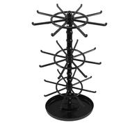 Angoily Organizador de Joyas Giratorio de Mesa Soporte para Collares y Pulseras Estante de Exhibición de 3 Niveles Color Negro Estructura Ovalada Ahorro de Espacio para Accesorios y