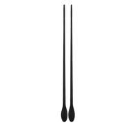 Angoily Palillos de Silicona Resistentes al Calor, Cucharas Mezcladoras, Utensilios de Cocina Negros para Freír y Hot Pot, Fáciles de Limpiar y Duraderos