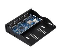 Angoily Panel Frontal USB Puertos Bahía de Disquete Multifuncional Componente de Computadora para Uso Escritorio Concentrador USB Metálico Interno