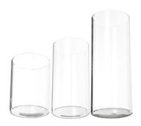 Angoily Pantallas Cilíndricas de Vidrio Transparente para Velas 3 Piezas 47X60 47X90 47X120 MM Candelabros Antirreflejo Resistentes al Viento para Decoración de Hogar Bodas y