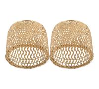 Angoily Pantallas de Lámpara Colgantes de Bambú Tejidas 2 Piezas Estilo Japonés Tamaño Mediano Color Natural para Restaurante Balcón y Pasillo Reutilizables y Compatibles Lámparas