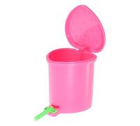 Angoily Papelera de Escritorio para Loros en Forma de Fresa Rosa, Mini Bote de Basura de Plástico Abs con Tapa, Juguete Inteligente para Desarrollo Intelectual, Uso en Hogar, Oficina