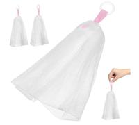 Angoily Paquete de 3 Bolsas de Espuma para Jabón Corporal Bolsas de Almacenamiento de Jabón con Diseño de Cordón Suministros para La Cocina Y La Ducha