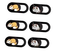 Angoily Paquete de 6 Fundas Deslizantes para Cámara Web con Diseño de Gato para Privacidad de Computadora Y Teléfono