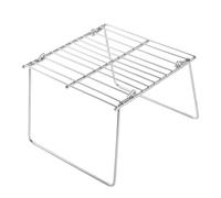 Angoily Parrilla de Barbacoa Portátil Color Plata de Acero Inoxidable Plegable y Fácil de Montar Mini Parrilla Sencilla y Compacta para Camping y Pesca