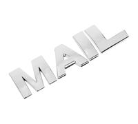 Angoily Pegatina Adhesiva Metálica Mail de Aleación de Zinc Resistente Intemperie Color Plateado 4 Letras 3D para Buzones y Archivadores Decoración Funcional para Exterior