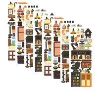 Angoily Pegatinas Adhesivas Vintage para Manualidades y Scrapbooking 8 Piezas 4 Diseños X 2 Decoración para Diarios y Agendas Resistentes Decoloración Ideales para Proyectos