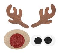 Angoily Pegatinas Navideñas Brillantes de Tela No Tejida Cabeza de Reno para Puertas y Ventanas Adhesivos de Invierno Reutilizables para Decoración Festiva Hogar y Comercios