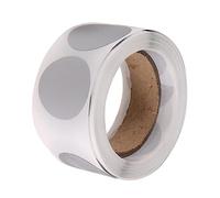 Angoily Pegatinas Redondas Autoadhesivas de Pvc Color Plata, Diseño para Raspar, 300 Unidades en Rollo, Prácticas y Adecuadas para Etiquetas Decorativas de Regalos