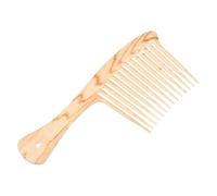 Angoily Peine Cuidado del Cabello y Barba de Plástico de Dientes Anchos Beige Espaciamiento Grande Adecuado para Uso en Casa