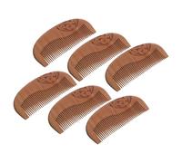Angoily Peine de Madera de Melocotón Hecho a Mano 6 Piezas Peine de Dientes Anchos para Desenredar Rizos Masajeador Suave del Cuero Cabelludo Compacto para Viaje Cuidado Natural del