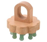 Angoily Peine Masajeador Cuero Cabelludo de Madera y Jade Natural Green Aventurina, Herramienta Gua Sha para Masaje Manual, Cepillo para Cabello, Uso Doméstico y Viaje, 1 Pieza