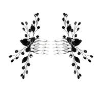 Angoily Peinetas Vintage Negras para Novia y Damas de Aleación, Ligeras y Cómodas, Accesorios Cabello en Boda, Pack de 2 Piezas Elegantes