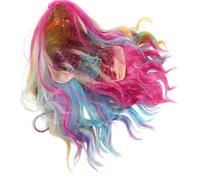 Angoily Peluca Corta Rizada Arcoíris Sintética para Mujer y Niña Colores Vibrantes Estilo Sirena Ondulada para Cosplay y Fiestas Temáticas de Halloween Ligera y Fácil de Mantener