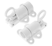 Angoily Pestillo de Perno Resistente de Aleación de Aluminio Blanco Cierre Automático Resorte 2 Piezas para Puertas Corredizas Trampillas de Ático y Ventanas de Seguridad