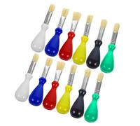 Angoily Pinceles para Pintar de Cerda de Cerdo 12 Unidades Mango de Plástico en Forma de Gota, Set de Suministros de Pintura, Herramientas Artísticas para Óleo y Acuarela, Adecuado