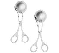 Angoily Pinzas para Hacer Albóndigas de Acero Inoxidable Grandes, 2 Piezas, Molde Ergonómico Antiadherente para Carne, Utensilio Práctico para Cocina y Preparación de Bolas de Masa