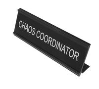 Angoily Placa de Escritorio para Mediador en Forma de L de Aleación de Aluminio Negra 6X20 CM Señal Identificativa para Oficina en Casa y Espacios de Mediación