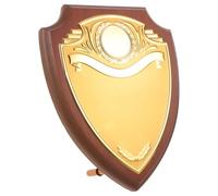 Angoily Placa de Madera en Forma de Escudo para Grabado y Reconocimiento | Acabado Natural, Diseño Estable para Exposición, Uso Versátil en Conmemoraciones y Logros Académicos