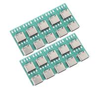 Angoily Placa USB C Hembra 20 Piezas DIY 3.1 Conector PCB Convertidor para Transmisión de Datos Rápida y Estable, Electrónica para Bricolaje, Uso en Hogar y Oficina, Color Estándar