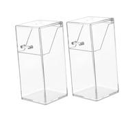 Angoily Portalápices y Organizador de Maquillaje 2 Piezas Tapa, Diseño Transparente de Acrílico, Gran Capacidad para Escritorio, Adecuado para Almacenar Cosméticos y Papelería en Casa