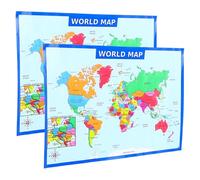 Angoily Póster Educativo Resistente del Mapa del Mundo 50X35 CM para Jardín de Infancia y Aula