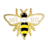 Angoily Prendedor de Abeja para Mujer Diseño Encantador, Aleación Ligera y Esmalte Blanco, Accesorio Decorativo Fácil de Llevar para Cumpleaños y Navidad
