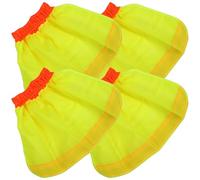 Angoily Protector Solar para Casco de Obra Reflectante de Malla Transpirable Amarillo ala Completa, Plegable y Portátil para Uso Outdoor, Paquete de 4 Piezas