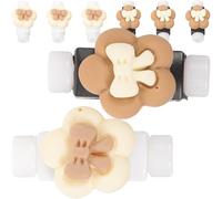 Angoily Protectores de Cable de Datos USB 8 Piezas Diseño de Flores en Beige y Marrón Funda Antidesgaste para Cables de Carga Accesorio Práctico para Proteger y Prolongar la Vida Útil